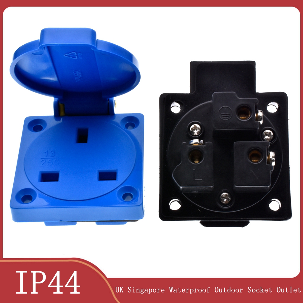 Outdoor Power Receptacle - 1 pz Gran Bretagna Nero Blu