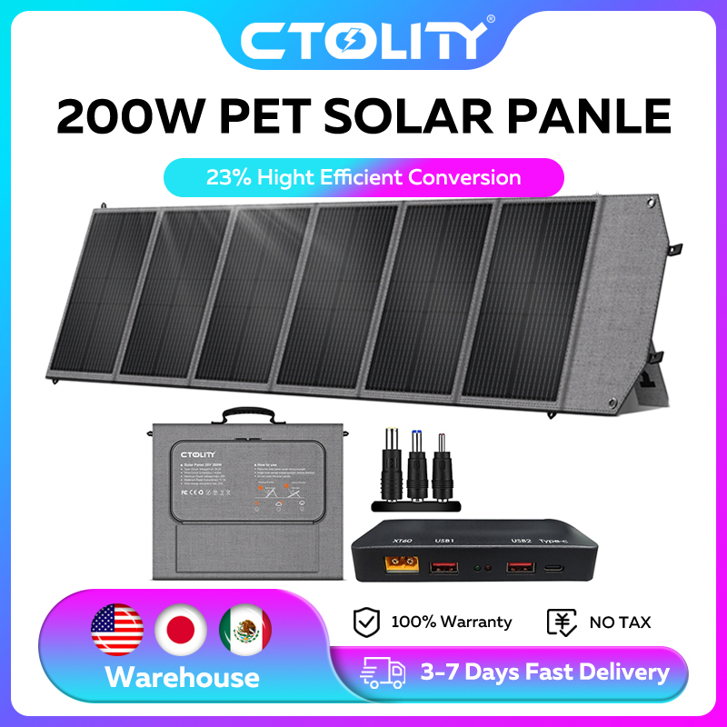 Outdoor Usb Power Outlet - CTOLITY Pannello Solare 200W 20.5V Portatile